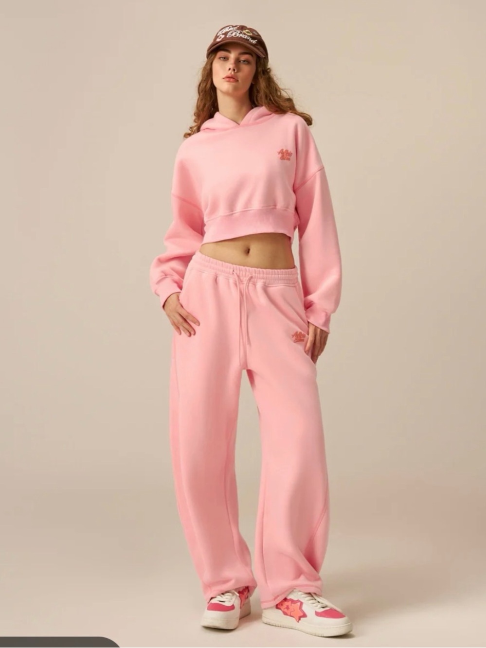 Aelfric Eden Bubblegum Pink Wide-Leg Track Pants
